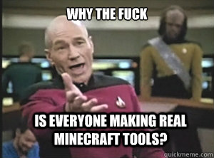 Why the fuck Is everyone making real minecraft tools?  Annoyed Picard