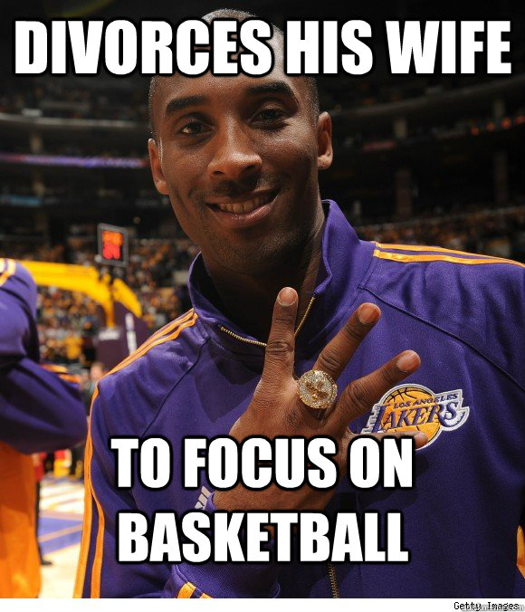 Divorces his wife To focus on basketball - Divorces his wife To focus on basketball  Conceited Kobe