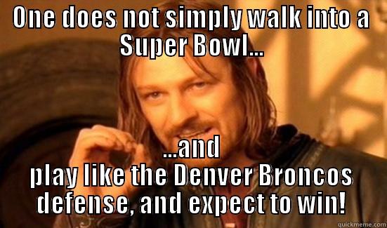 ONE DOES NOT SIMPLY WALK INTO A SUPER BOWL... ...AND PLAY LIKE THE DENVER BRONCOS DEFENSE, AND EXPECT TO WIN! Boromir