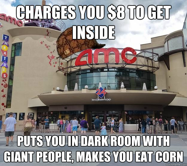 charges you 8 to get inside puts you in dark room with giant people, makes you eat corn