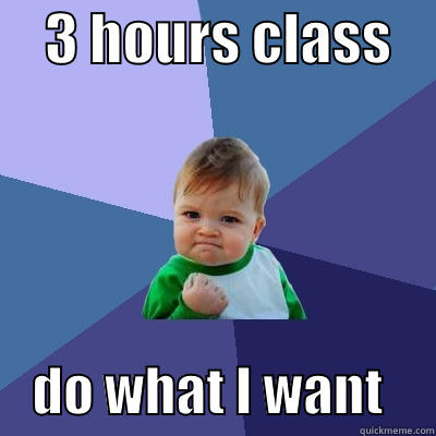     3 HOURS CLASS         DO WHAT I WANT     Success Kid