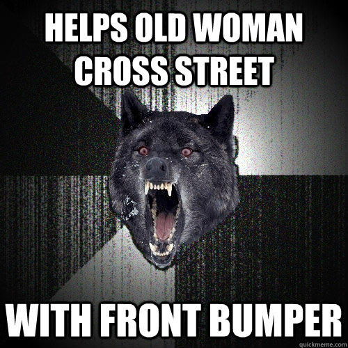 Helps old woman cross street With front bumper - Helps old woman cross street With front bumper  Insanity Wolf