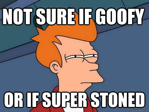 Not sure if goofy Or if super stoned - Not sure if goofy Or if super stoned  Futurama Fry