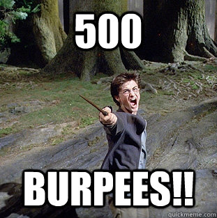 500 burpees!!  Pissed off Harry