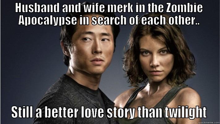 HUSBAND AND WIFE MERK IN THE ZOMBIE APOCALYPSE IN SEARCH OF EACH OTHER.. STILL A BETTER LOVE STORY THAN TWILIGHT Misc