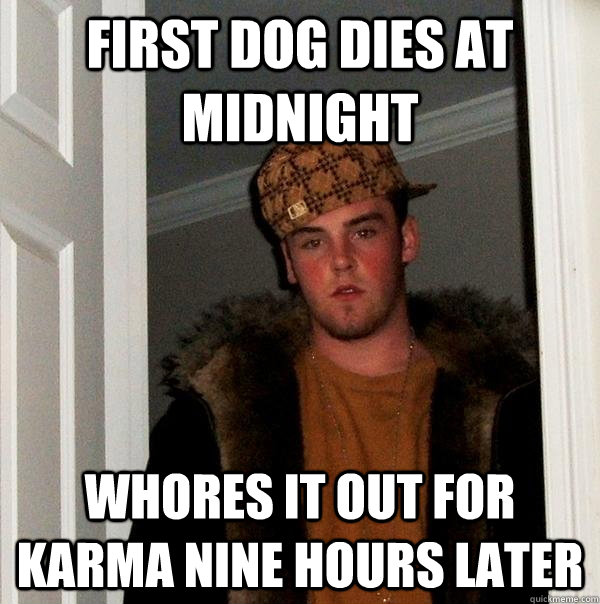 First Dog Dies at Midnight Whores it out for karma nine hours later  Scumbag Steve