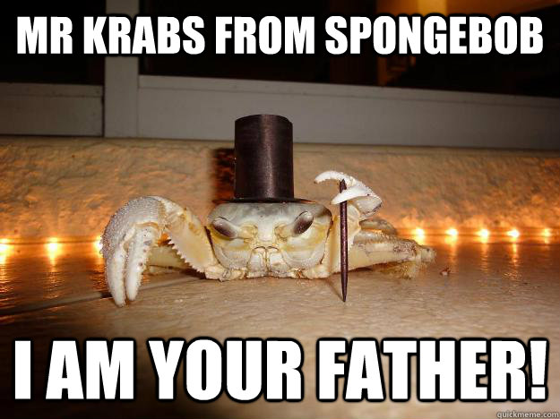 Mr Krabs from Spongebob I am your father!  Fancy Crab