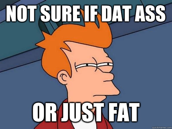 Not sure if dat ass Or just fat  Futurama Fry