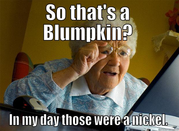 SO THAT'S A BLUMPKIN? IN MY DAY THOSE WERE A NICKEL. Grandma finds the Internet