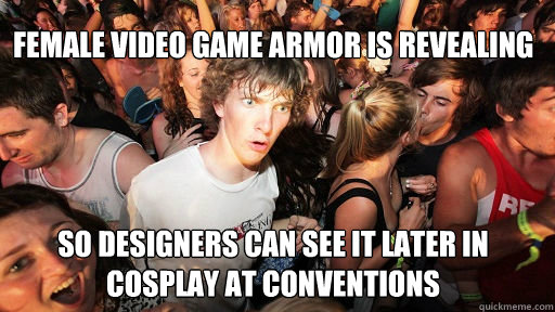 Female video game armor is revealing So designers can see it later in cosplay at conventions   Sudden Clarity Clarence