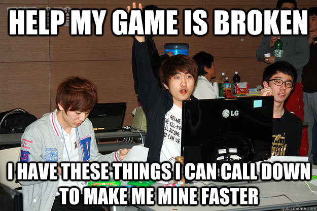 Help my game is broken I have these things i can call down to make me mine faster  Studious Flash