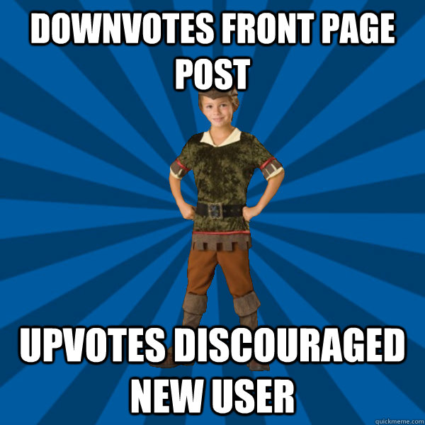 downvotes front page post upvotes discouraged new user  