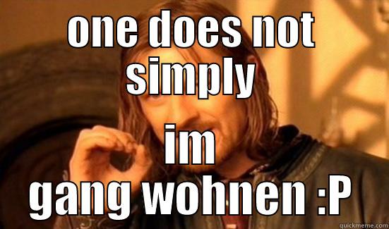 ONE DOES NOT SIMPLY IM GANG WOHNEN :P Boromir