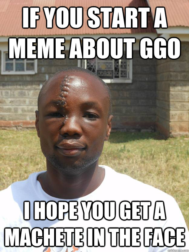 If you start a meme about GGO I hope you get a machete in the face - If you start a meme about GGO I hope you get a machete in the face  GOOD GUY OMARI
