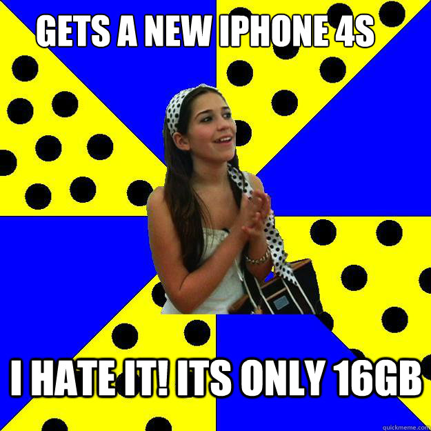 Gets a new Iphone 4s I hate it! its only 16gb - Gets a new Iphone 4s I hate it! its only 16gb  Sheltered Suburban Kid