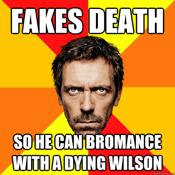 FAKES DEATH SO HE CAN BROMANCE WITH A DYING WILSON  Diagnostic House