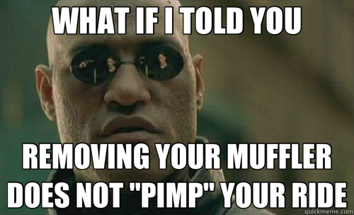 WHAT IF I TOLD YOU REMOVING YOUR MUFFLER DOES NOT 