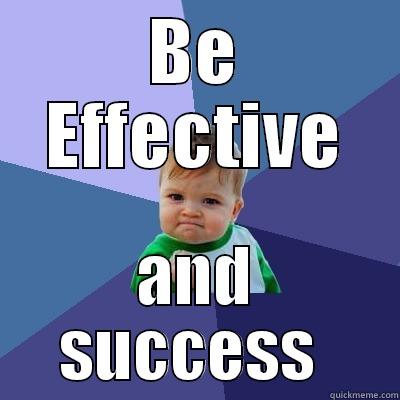BE EFFECTIVE AND SUCCESSFUL Success Kid