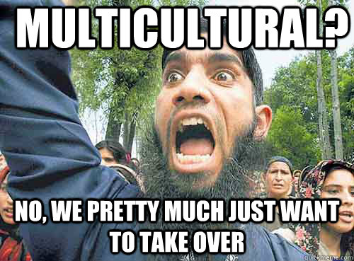 Multicultural? No, we pretty much just want to take over - Multicultural? No, we pretty much just want to take over  Angry Muslim Guy