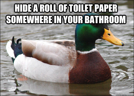 Hide a roll of toilet paper somewhere in your bathroom   Actual Advice Mallard
