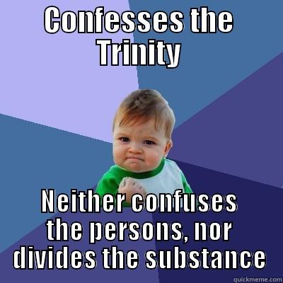 CONFESSES THE TRINITY NEITHER CONFUSES THE PERSONS, NOR DIVIDES THE SUBSTANCE Success Kid