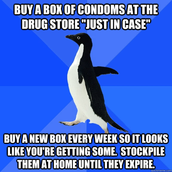 Buy a box of condoms at the drug store 