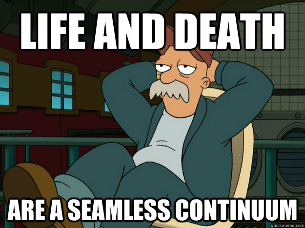 Life and death  are a seamless continuum - Life and death  are a seamless continuum  Best Scruffy Quote