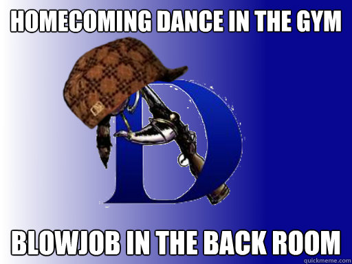 homecoming dance in the gym blowjob in the back room  