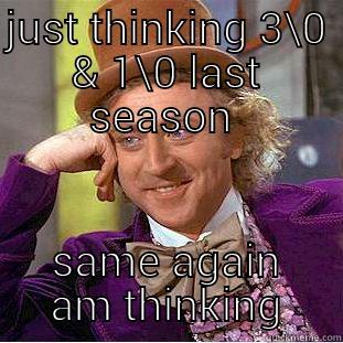 JUST THINKING 3\0 & 1\0 LAST SEASON  SAME AGAIN AM THINKING Condescending Wonka