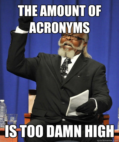 the amount of acronyms is too damn high - the amount of acronyms is too damn high  The Rent Is Too Damn High