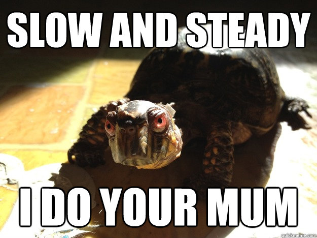 slow and steady  i do your mum  