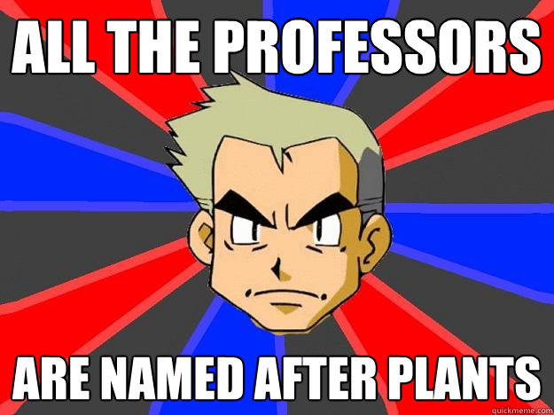 all the professors  are named after plants  Professor Oak