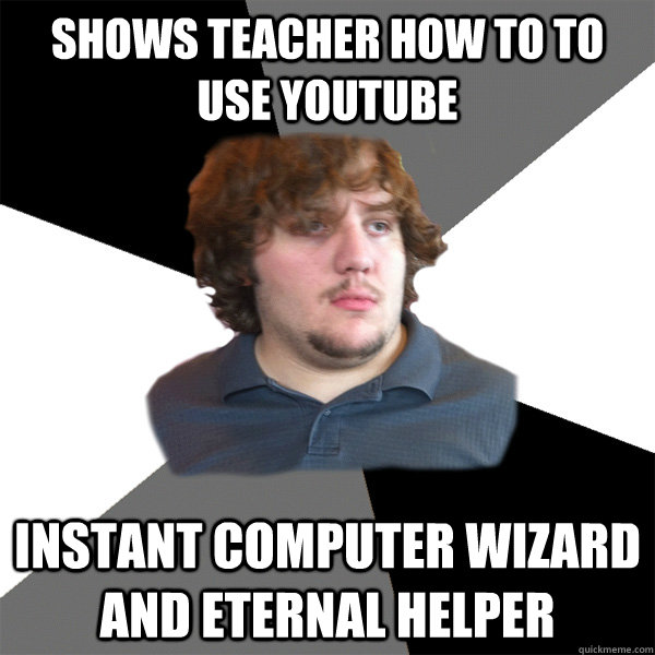 shows teacher how to to use youtube instant computer wizard and eternal helper  Family Tech Support Guy