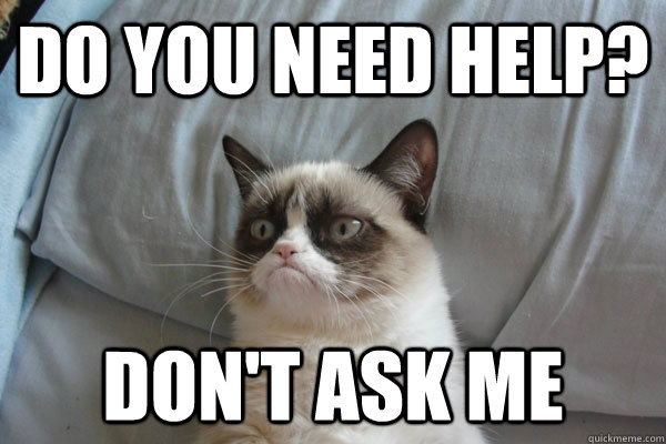 DO YOU NEED HELP? DON'T ASK ME  