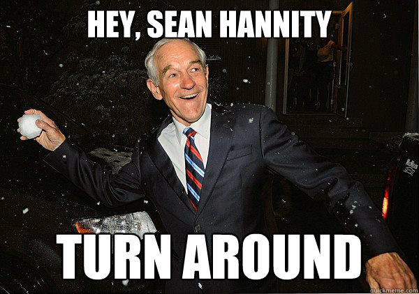 Hey, Sean hannity Turn around  Ron Paul Snowball Fight