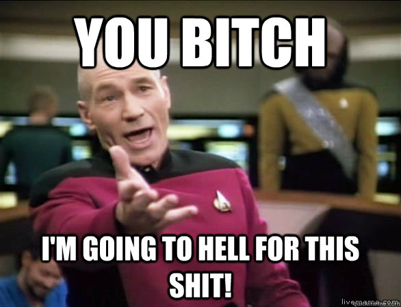 you bitch I'm going to hell for this shit!  Annoyed Picard HD