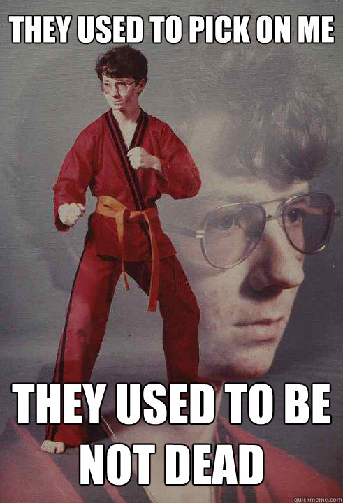 they used to pick on me they used to be not dead  Karate Kyle