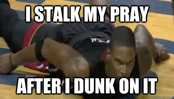 i stalk my pray after i dunk on it  Chris Bosh