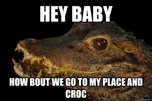Hey baby How bout we go to my place and croc  Dirty crocodile