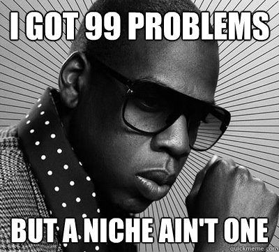 I got 99 problems But a niche ain't one  Incorrect Rap Lyrics
