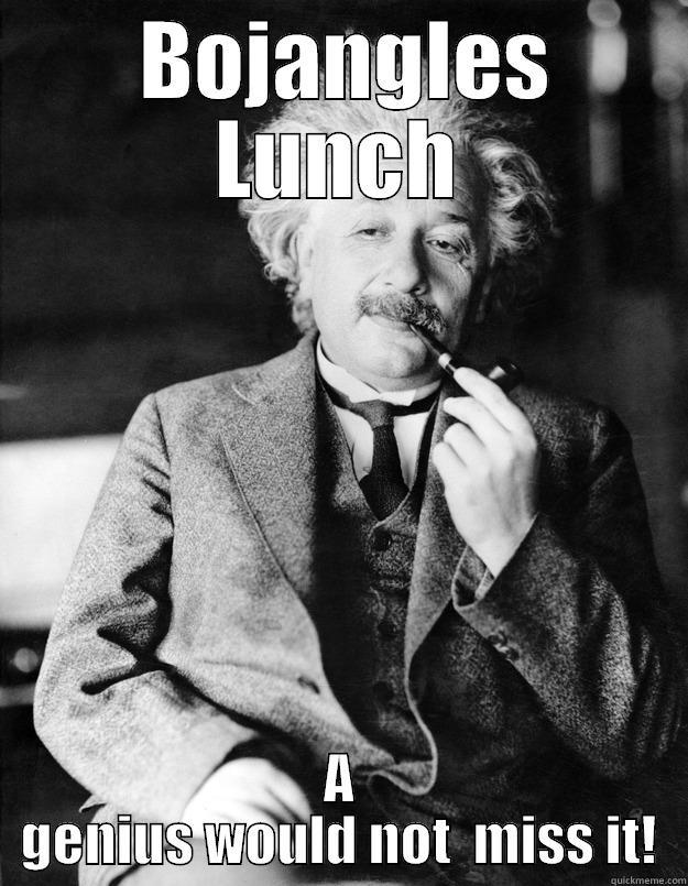  BOJANGLES LUNCH A GENIUS WOULD NOT  MISS IT! Einstein