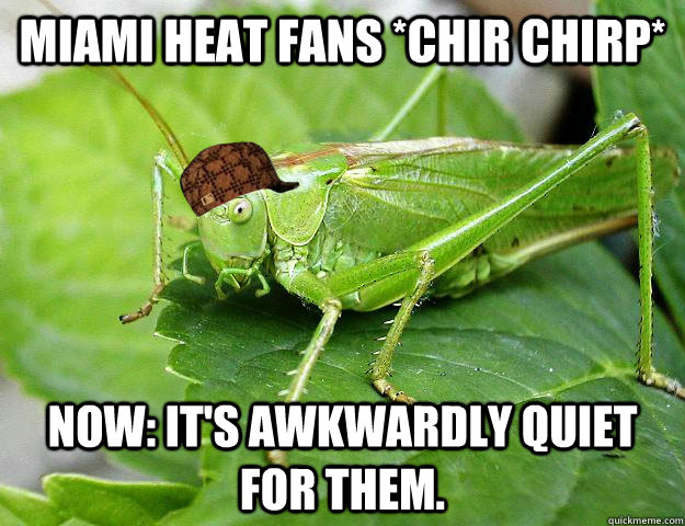 Miami Heat Fans *Chir Chirp* Now: It's awkwardly quiet for them.  