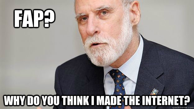 fap? why do you think i made the internet?  vint cerf