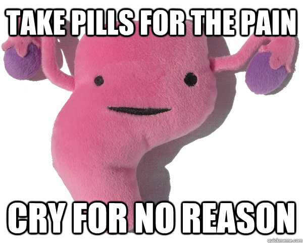 take pills for the pain cry for no reason  Scumbag Period