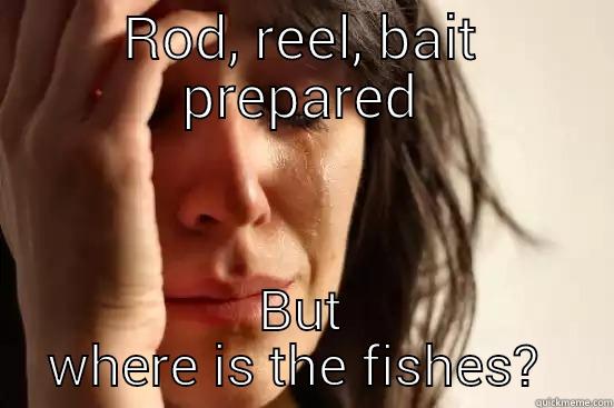 ROD, REEL, BAIT PREPARED BUT WHERE IS THE FISHES?  First World Problems