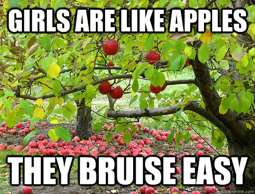 Girls are like apples They bruise easy  