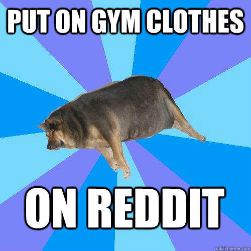 put on gym clothes On Reddit  Lazy college student