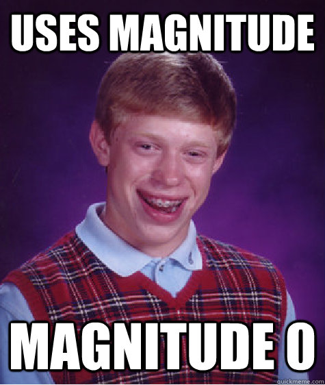 Uses magnitude magnitude 0  Bad Luck Brian