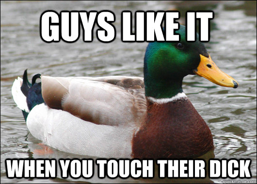 Guys like it when you touch their dick  Actual Advice Mallard