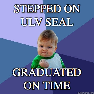 Stepped on ULV seal Graduated on time  Success Kid